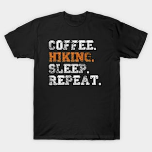 Coffee Hiking Sleep Repeat Outdoor Adventure T-Shirt